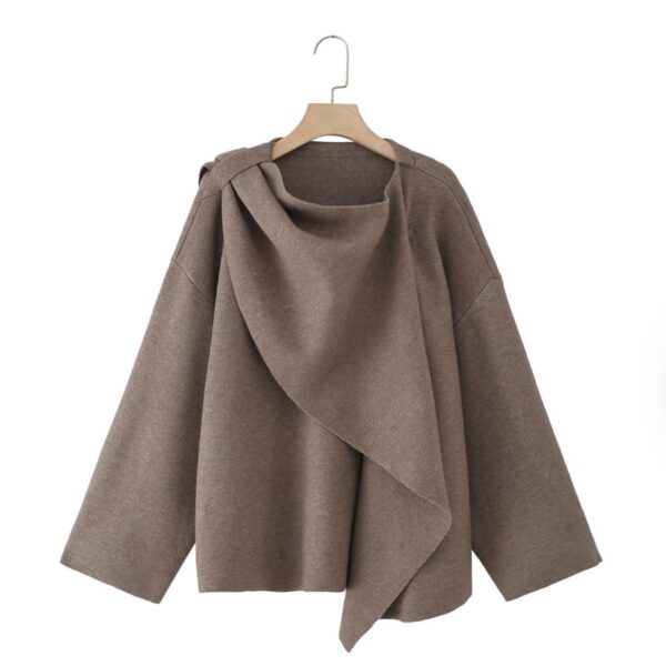 Damen Asymmetrischer Strickcardigan