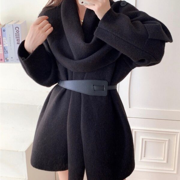 Eleganter Damen Wollcardigan mit Schal-Kragen