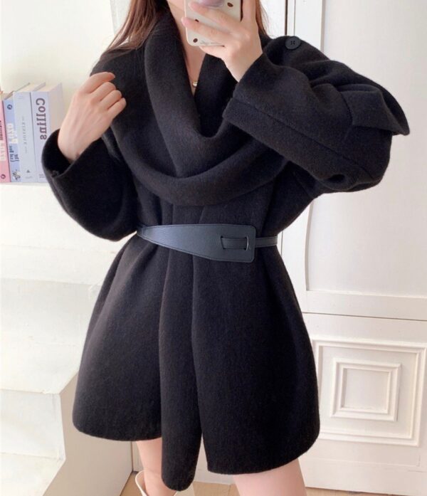 Eleganter Damen Wollcardigan mit Schal-Kragen