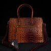 Vintage Brown Croc Structured Handbag