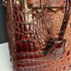 Vintage Brown Croc Structured Handbag