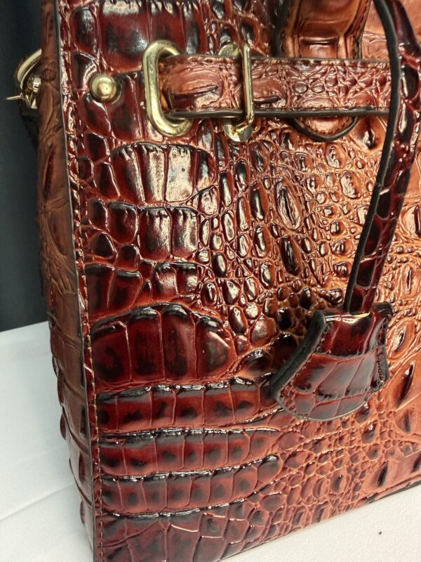 Vintage Brown Croc Structured Handbag