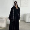 Elegant Abaya with Fine Floral Embroidery (Abaya, Inner Dress & Hijab)