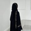 Elegant Abaya with Fine Floral Embroidery (Abaya, Inner Dress & Hijab)