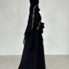 Elegant Abaya with Fine Floral Embroidery (Abaya, Inner Dress & Hijab)