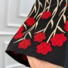 Red Embroidered Three-Piece Abaya