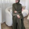 Two-piece embroidered abaya set(abaya+ inner dress)