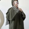 Two-piece embroidered abaya set(abaya+ inner dress)