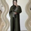 Two-piece embroidered abaya set(abaya+ inner dress)